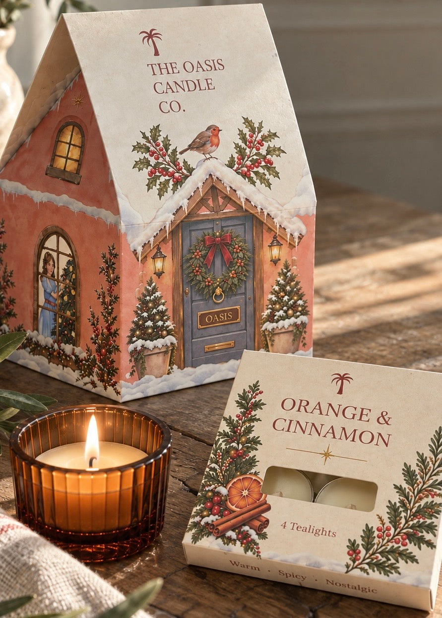 Christmas Cottage Tealight Set