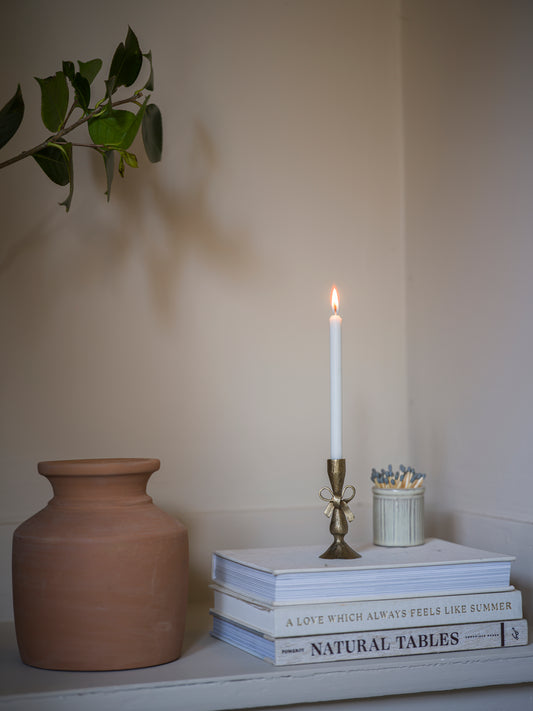 PRE ORDER Antique Brass Finish Bow Candle Holder with 6 candles