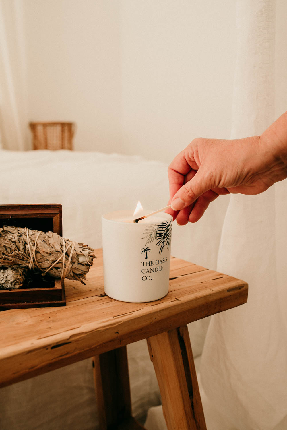 A Peony and Blush Suede candle from The Oasis Candle Co collection of scented candles online