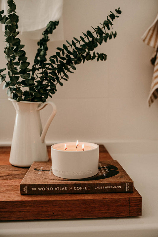 Tuberose and Jasmine candles dubai from home fragrance brand, The Oasis Candle Co