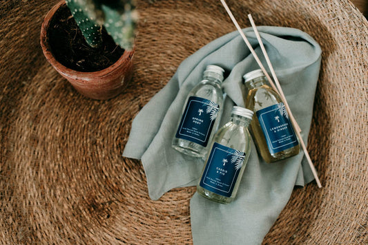 Cassis and Fig Reed Diffuser from room fragrance brand, The Oasis Candle Co