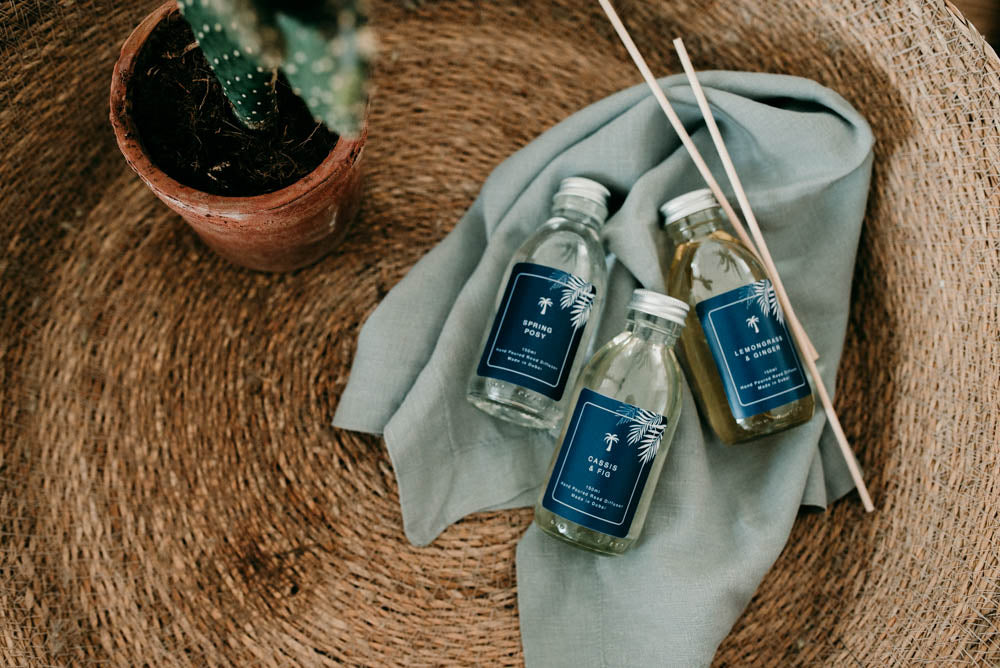 Velvet Peony and Oud Reed Diffuser from home fragrance brand, The Oasis Candle Co