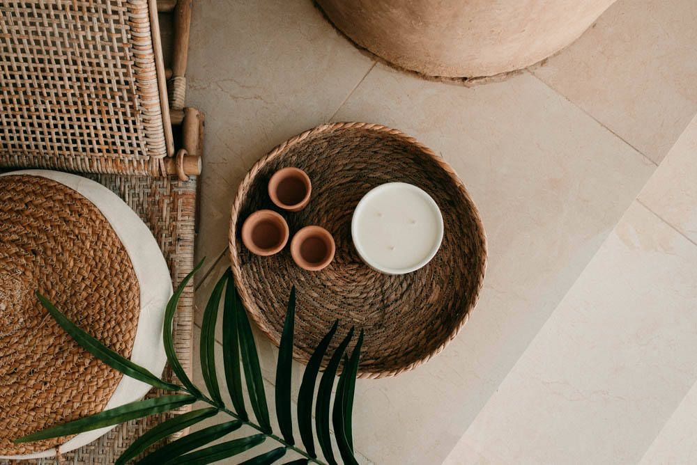 An Alfresco Muddled Mint and Lime scented candle from home fragrance brand, The Oasis Candle Co