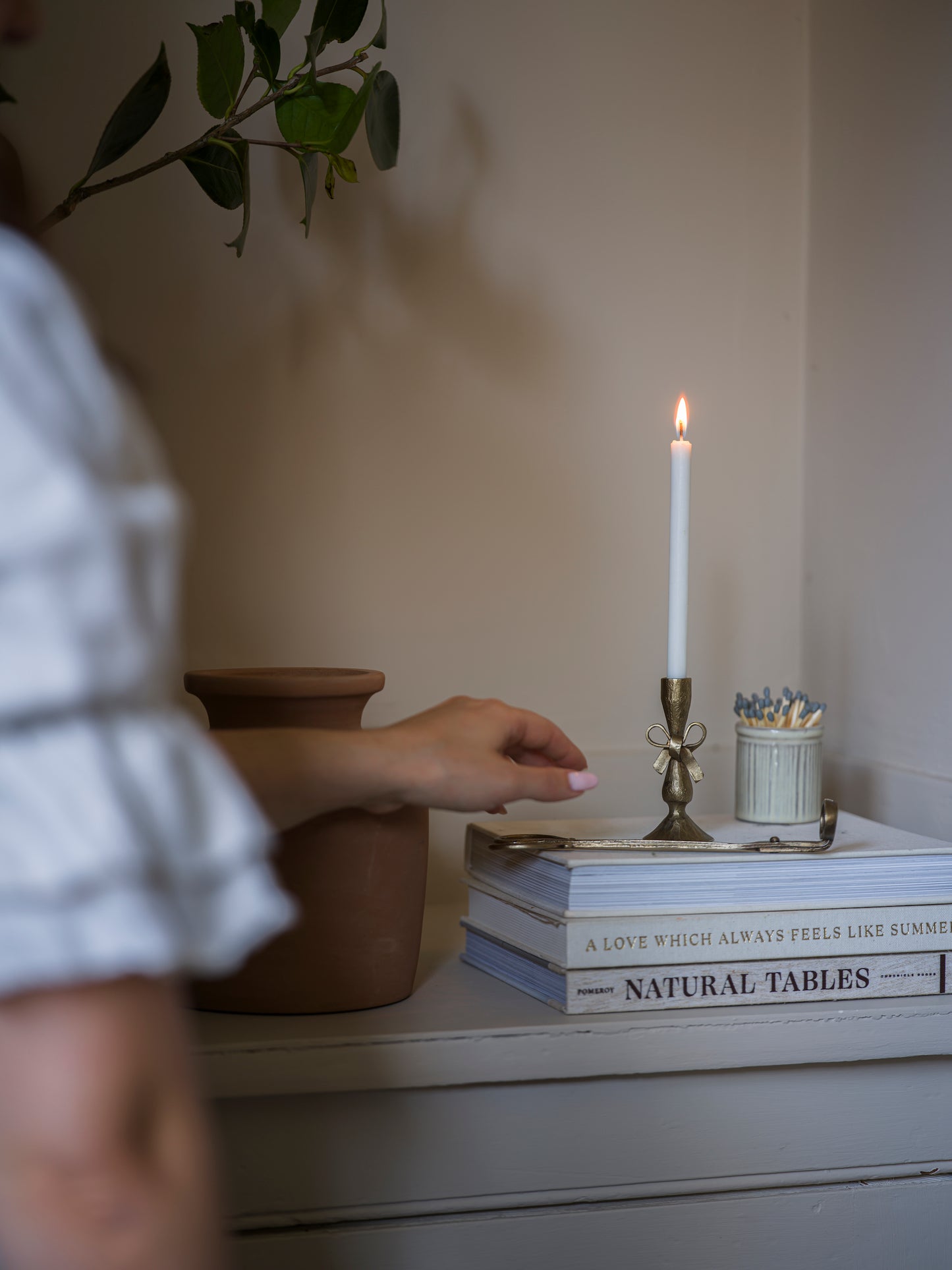PRE ORDER Antique Brass Finish Bow Candle Holder with 6 candles