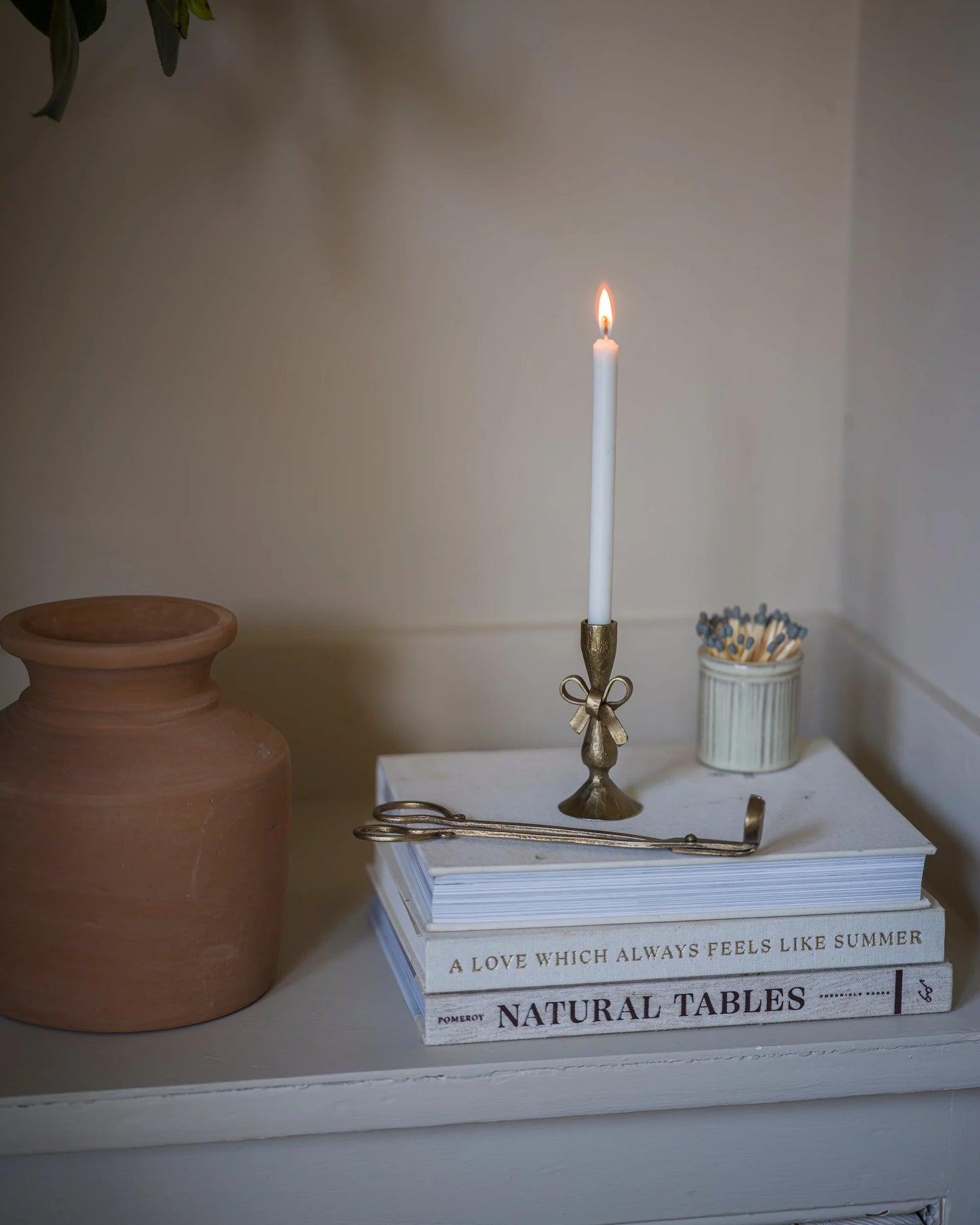 PRE ORDER Antique Brass Finish Bow Candle Holder with 6 candles