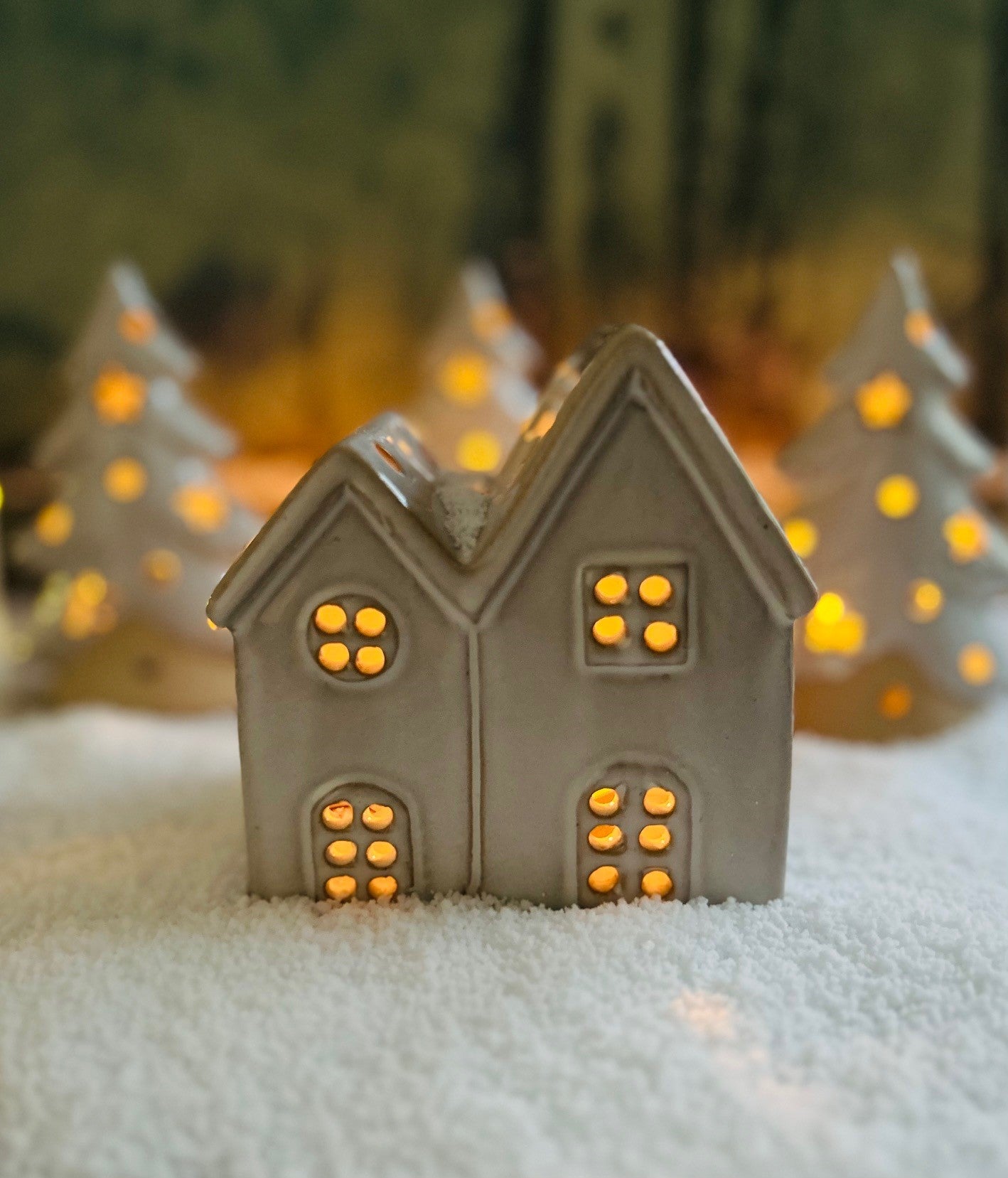 Ceramic House Tealight Candle Holder Set Oasis Candle Co. The Oasis